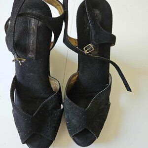 Steve Madden Black Suede Platform Shoes. Size 10 New, w/o tags
